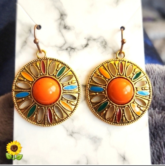 Boho Gypsy Sisters Jewelry - BOHO   Disc Drop Disc EARRINGS Best Seller